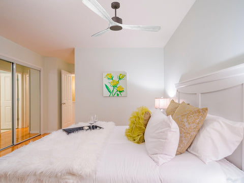 Ventilador de techo Reversible Termostato Wifi Motor DC Techos Inclinados Mando a Distancia Hypersilence Memoria