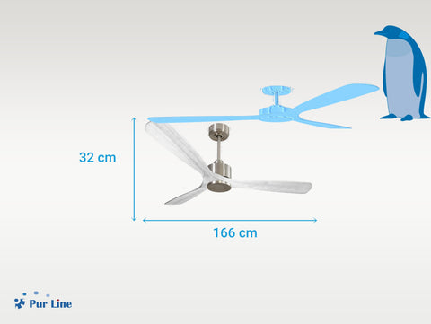 Ventilador de techo Reversible Termostato Wifi Motor DC Techos Inclinados Mando a Distancia Hypersilence Memoria