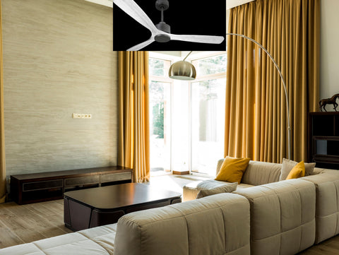 Ventilador de techo Reversible Termostato Wifi Motor DC Techos Inclinados Mando a Distancia Hypersilence Memoria