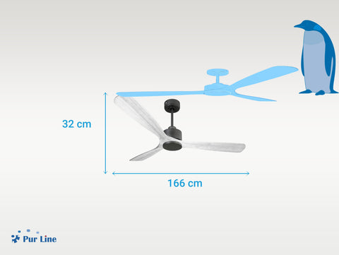 Ventilador de techo Reversible Termostato Wifi Motor DC Techos Inclinados Mando a Distancia Hypersilence Memoria