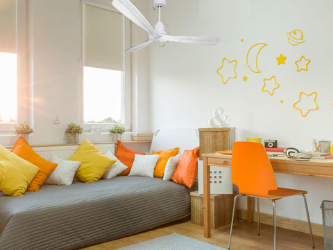 Ventilador de techo Modo Invierno/Verano Termostato Dimable Wifi Motor DC Techos Inclinados Mando a Distancia Luz tres tonos Hypersilence Memoria