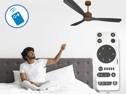 Ventilador de techo Reversible Termostato Wifi Motor DC Techos Inclinados Mando a Distancia Hypersilence Memoria 4