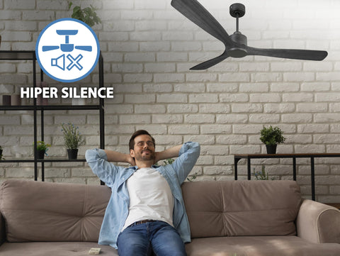 Ventilador de techo Reversible Termostato Wifi Motor DC Techos Inclinados Mando a Distancia Hypersilence Memoria 2