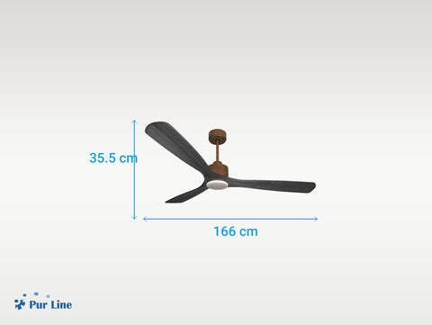 Ventilador de techo Reversible Termostato Dimable Wifi Motor DC Techos Inclinados Mando a Distancia Luz tres tonos Hypersilence Memoria 2