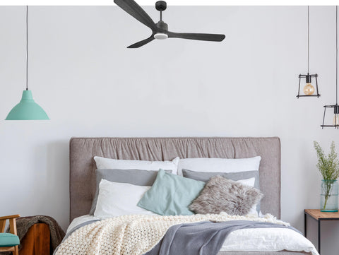 Ventilador de techo Reversible Termostato Dimable Wifi Motor DC Techos Inclinados Mando a Distancia Luz tres tonos Hypersilence Memoria 5