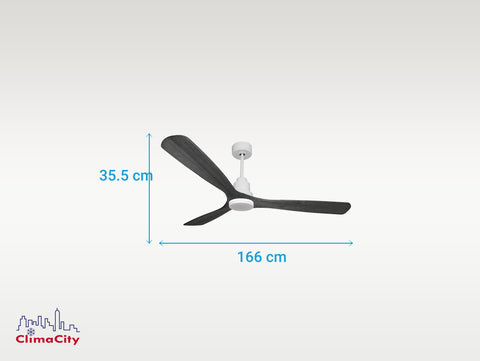 Ventilador de techo Reversible Termostato Dimable Wifi Motor DC Techos Inclinados Mando a Distancia Luz tres tonos Hypersilence Memoria 7