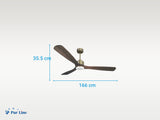 Ventilador de techo Reversible Termostato Dimable Wifi Motor DC Techos Inclinados Mando a Distancia Luz tres tonos Memoria 3