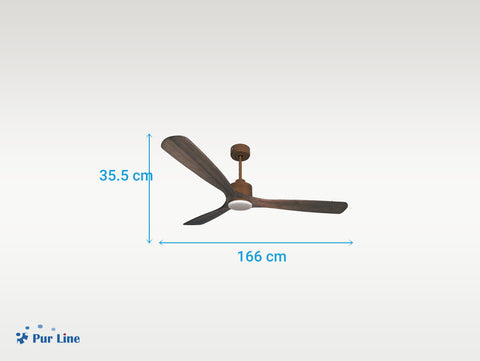 Ventilador de techo Reversible Termostato Dimable Wifi Motor DC Techos Inclinados Mando a Distancia Luz tres tonos Memoria 5