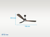 Ventilador de techo Reversible Termostato Dimable Wifi Motor DC Techos Inclinados Mando a Distancia Luz tres tonos Memoria 6