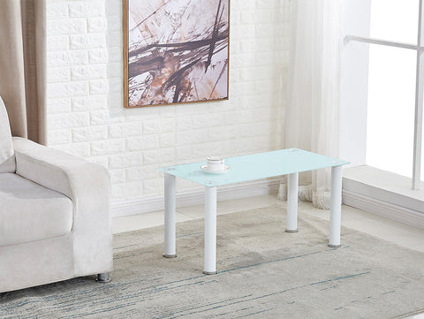 Mesa de centro de cristal 80x45cm y patas metálicas