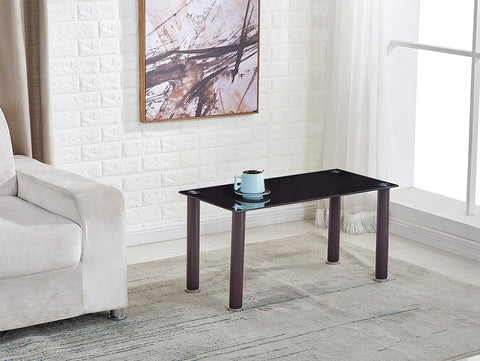 Mesa de centro de cristal 80x45cm y patas metálicas