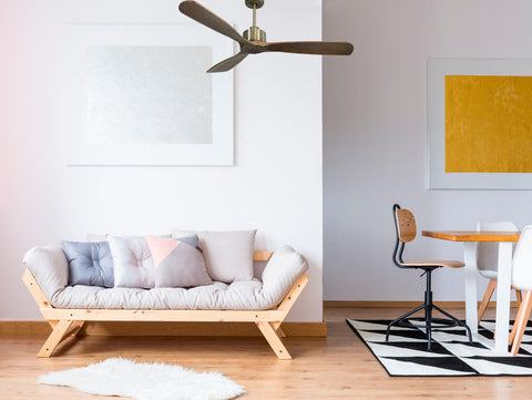 Ventilador de techo Reversible Termostato Wifi Motor DC Techos Inclinados Mando a Distancia Hypersilence Memoria FullWood 7