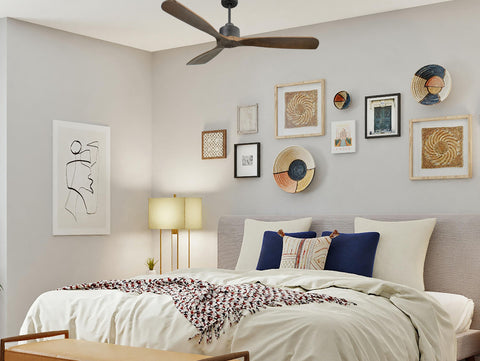 Ventilador de techo Reversible Termostato Wifi Motor DC Techos Inclinados Mando a Distancia Hypersilence Memoria FullWood 7