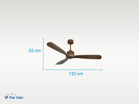 Ventilador de techo Reversible Termostato Wifi Motor DC Techos Inclinados Mando a Distancia Hypersilence Memoria FullWood 3