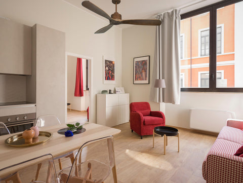 Ventilador de techo Reversible Termostato Wifi Motor DC Techos Inclinados Mando a Distancia Hypersilence Memoria FullWood 6