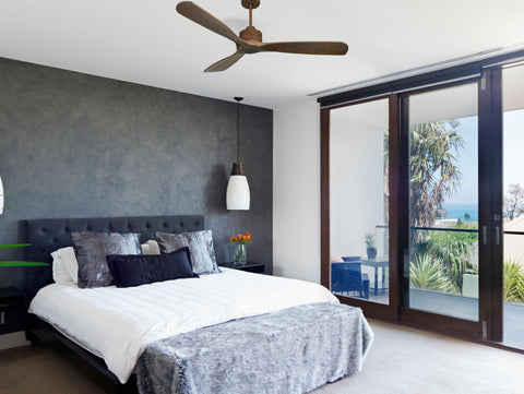 Ventilador de techo Reversible Termostato Wifi Motor DC Techos Inclinados Mando a Distancia Hypersilence Memoria FullWood 7