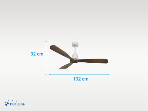 Ventilador de techo Reversible Termostato Wifi Motor DC Techos Inclinados Mando a Distancia Hypersilence Memoria FullWood 6