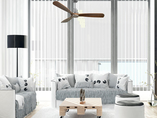 Ventilador de techo Reversible Termostato Wifi Motor DC Techos Inclinados Mando a Distancia Hypersilence Memoria FullWood 2