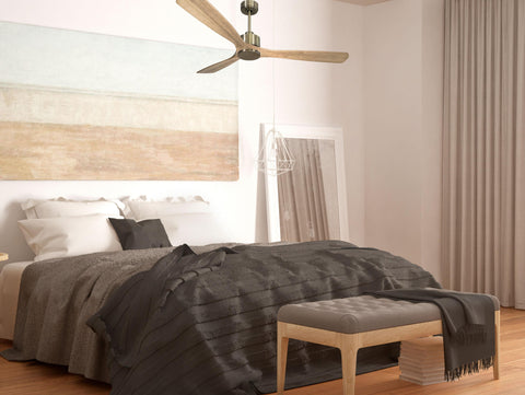 Ventilador de techo Reversible Termostato Wifi Motor DC Techos Inclinados Mando a Distancia Hypersilence Memoria 7