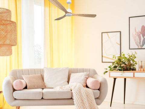 Ventilador de techo Reversible Termostato Wifi Motor DC Techos Inclinados Mando a Distancia Hypersilence Memoria 6