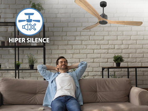 Ventilador de techo Reversible Termostato Wifi Motor DC Techos Inclinados Mando a Distancia Hypersilence Memoria 4