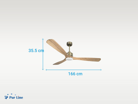 Ventilador de techo Reversible Termostato Dimable Wifi Motor DC Techos Inclinados Mando a Distancia Luz tres tonos Hypersilence Memoria 4