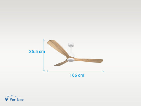 Ventilador de techo Reversible Termostato Dimable Wifi Motor DC Techos Inclinados Mando a Distancia Luz tres tonos Hypersilence Memoria 5