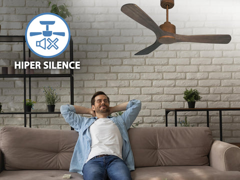 Ventilador de techo Reversible Termostato Wifi Motor DC Techos Inclinados Mando a Distancia Hypersilence Memoria 5