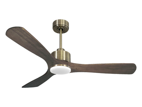 Ventilador de techo Reversible Termostato Dimable Wifi Motor DC Techos Inclinados Mando a Distancia Luz tres tonos Hypersilence Memoria 1