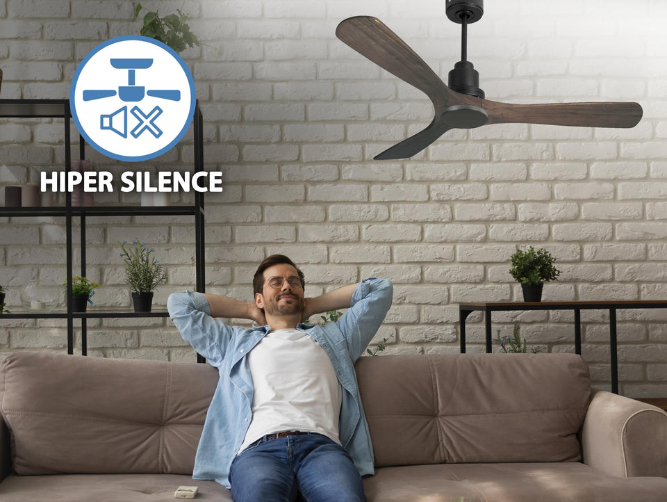 Ventilador de techo Reversible Termostato Wifi Motor DC Techos Inclinados Mando a Distancia Hypersilence Memoria 6