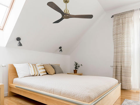 Ventilador de techo Reversible Termostato Wifi Motor DC Techos Inclinados Mando a Distancia Hypersilence Memoria 7