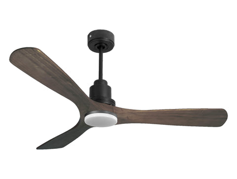 Ventilador de techo Reversible Termostato Dimable Wifi Motor DC Techos Inclinados Mando a Distancia Luz tres tonos Hypersilence Memoria 1