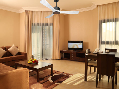 Ventilador de techo Reversible Termostato Wifi Motor DC Techos Inclinados Mando a Distancia Hypersilence Memoria