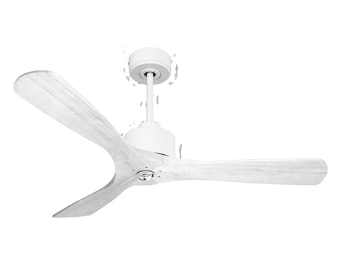 Ventilador de techo Modo Invierno/Verano Termostato Dimable Wifi Motor DC Techos Inclinados Mando a Distancia Luz tres tonos Hypersilence Memoria