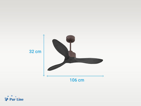 Ventilador de techo Reversible Termostato Wifi Motor DC Techos Inclinados Mando a Distancia Hypersilence Memoria FullWood 2