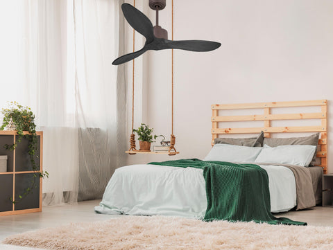 Ventilador de techo Reversible Termostato Wifi Motor DC Techos Inclinados Mando a Distancia Hypersilence Memoria FullWood 4