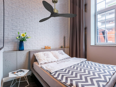 Ventilador de techo Reversible Termostato Wifi Motor DC Techos Inclinados Mando a Distancia Hypersilence Memoria FullWood 7