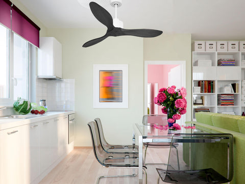 Ventilador de techo Reversible Termostato Wifi Motor DC Techos Inclinados Mando a Distancia Hypersilence Memoria FullWood 7