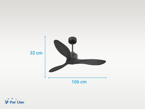 Ventilador de techo Reversible Termostato Wifi Motor DC Techos Inclinados Mando a Distancia Hypersilence Memoria FullWood 6