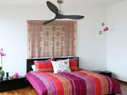 Ventilador de techo Reversible Termostato Wifi Motor DC Techos Inclinados Mando a Distancia Hypersilence Memoria FullWood 7