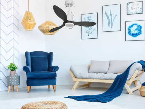 Ventilador de techo Reversible Termostato Wifi Motor DC Techos Inclinados Mando a Distancia Hypersilence Memoria FullWood 2