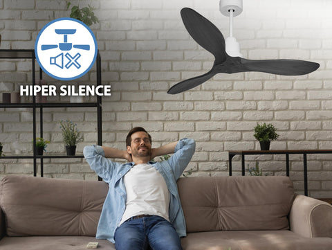 Ventilador de techo Reversible Termostato Wifi Motor DC Techos Inclinados Mando a Distancia Hypersilence Memoria FullWood 7