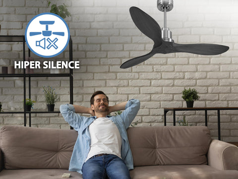 Ventilador de techo Reversible Termostato Wifi Motor DC Techos Inclinados Mando a Distancia Hypersilence Memoria FullWood 4