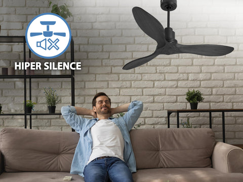 Ventilador de techo Reversible Termostato Wifi Motor DC Techos Inclinados Mando a Distancia Hypersilence Memoria FullWood 5