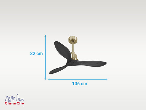 Ventilador de techo Reversible Termostato Wifi Motor DC Techos Inclinados Mando a Distancia Hypersilence Memoria FullWood 3