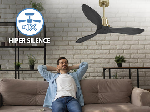 Ventilador de techo Reversible Termostato Wifi Motor DC Techos Inclinados Mando a Distancia Hypersilence Memoria FullWood 4