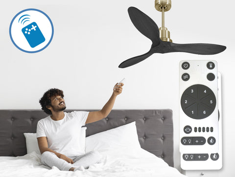 Ventilador de techo Reversible Termostato Wifi Motor DC Techos Inclinados Mando a Distancia Hypersilence Memoria FullWood 5