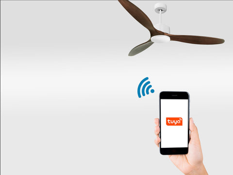 Ventilador de techo Reversible Termostato Wifi Motor DC Techos Inclinados Mando a Distancia Hypersilence Memoria