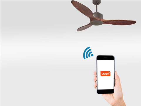 Ventilador de techo Reversible Termostato Wifi Motor DC Techos Inclinados Mando a Distancia Hypersilence Memoria