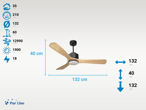 Ventilador de Techo Ultra silencioso de bajo consumo DC ParosD132C02LED67411